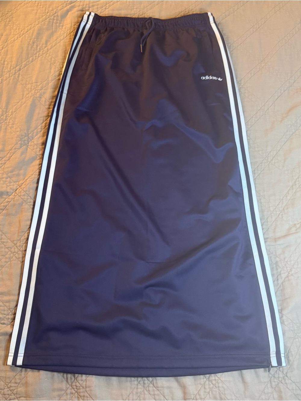 Adidas Originals Athletic Maxi Skirt IX3538 Womens M Dark Blue with Stripes